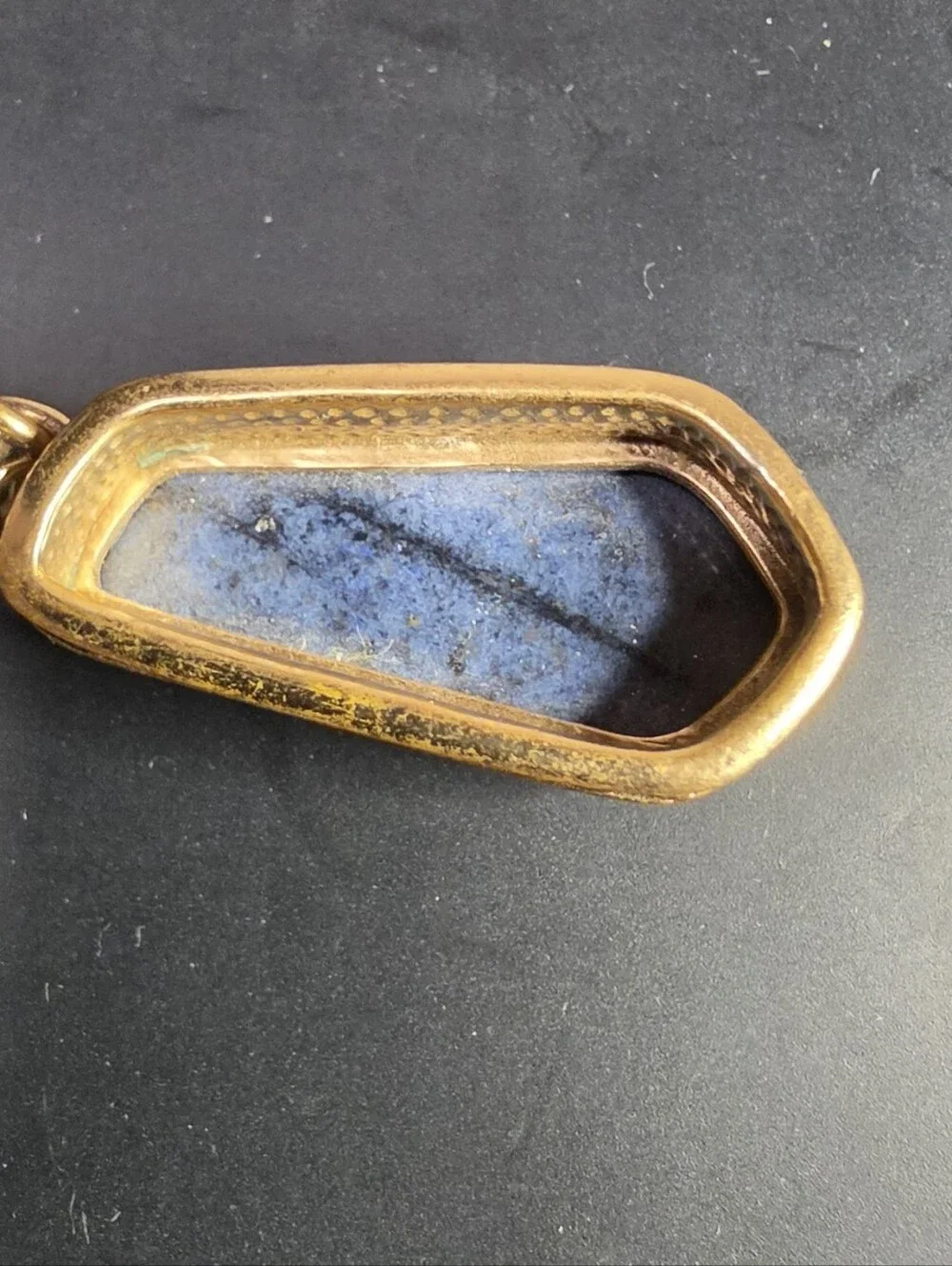 Gold Pendant Necklace with Blue Stone Barse Jewelry